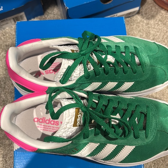 Adidas Gazelle Bood in Green Platform Sneakers Used w Box - Picture 5 of 7